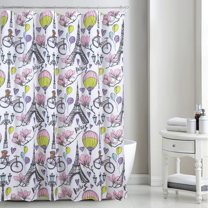 Rideau de douche simple à motif géométrique Lacombe