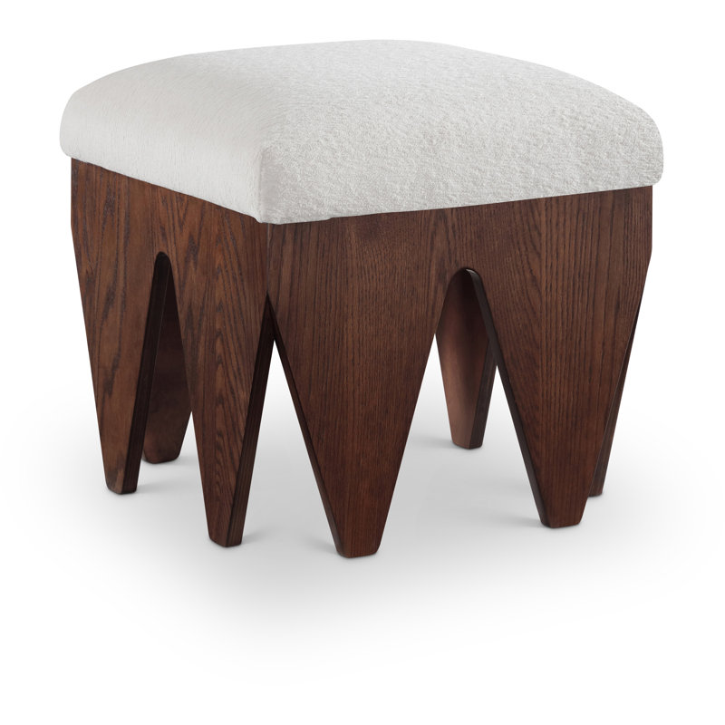 Banc en tissu Altair, Brun, Velours crème