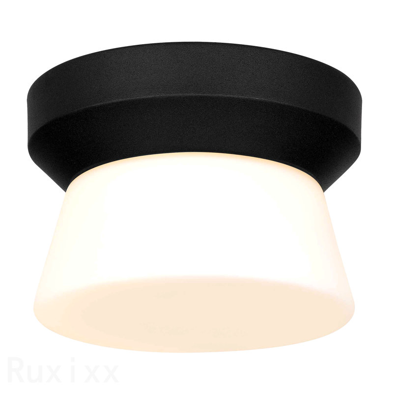 7 Inch Black Integrated Led Flush Mount, 4.5" H x 7" W x 7" D