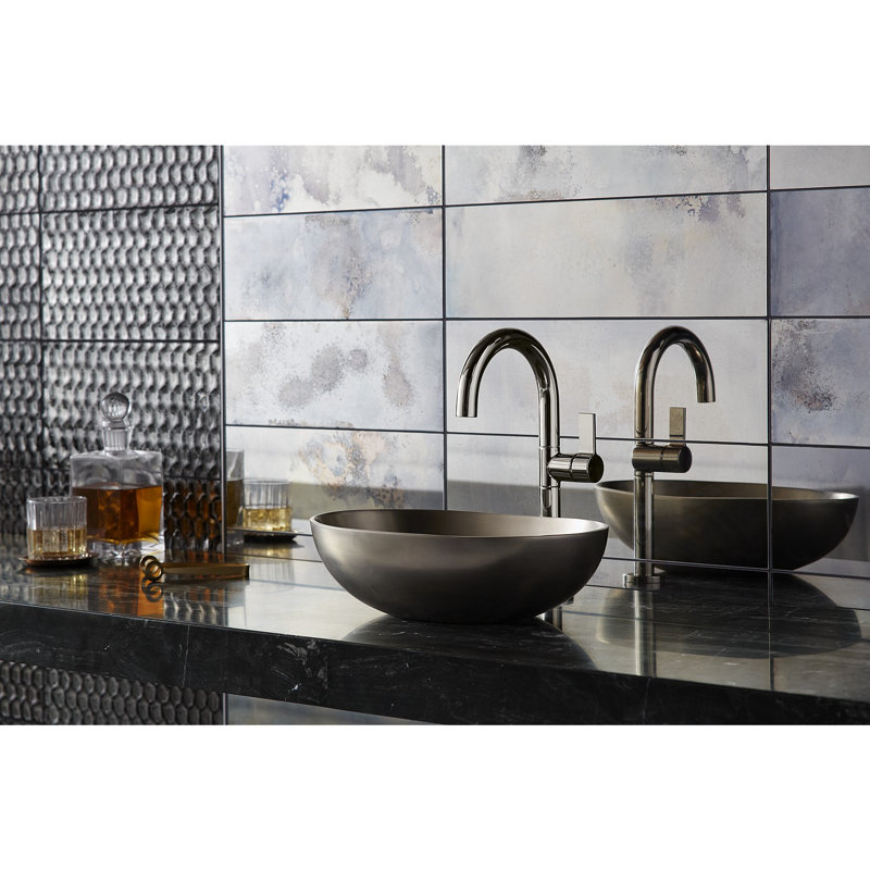 One Single-Control Sink Faucet, Tall Spout, Satin Nickel