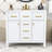 Voronica Wood Single Bathroom Vanity Cabinet with Ceramic Basin Sink and Multi-Functional Storage-300257364