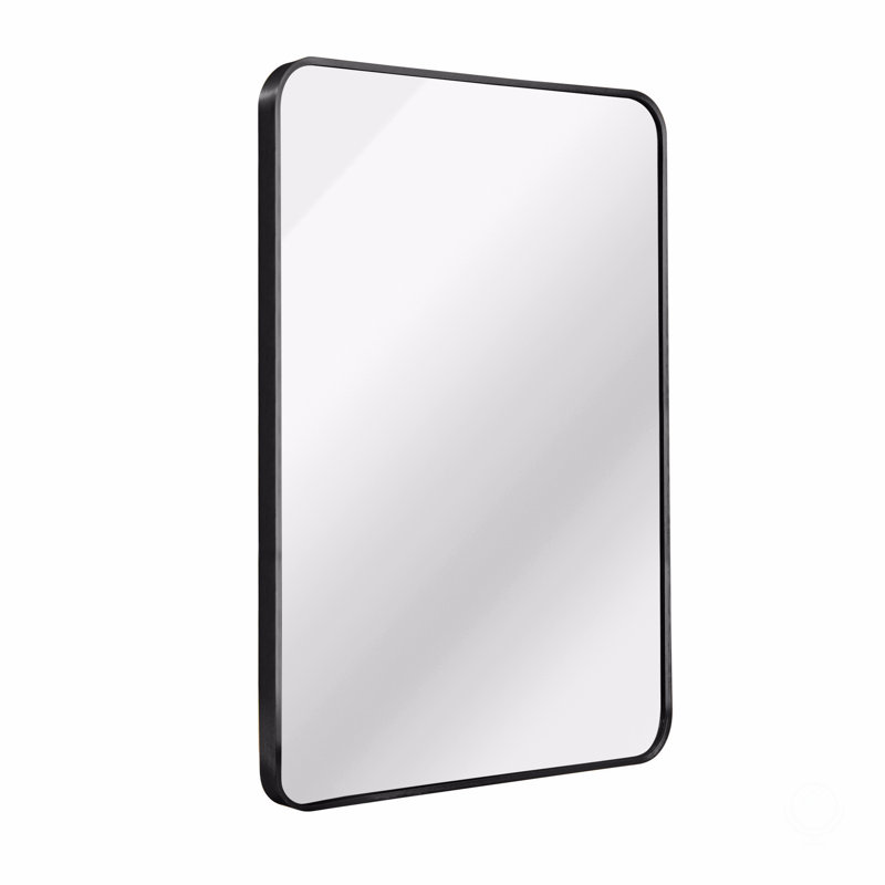 Metal Framed Rectangular Bathrrom Mirror, Black, 30" x 22", Rectangle