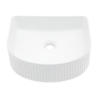 16.07"X13.66" Ceramic Vessel Bathroom Sink - Modern, White, Stain , Sophistication Bath Upgrade Choice