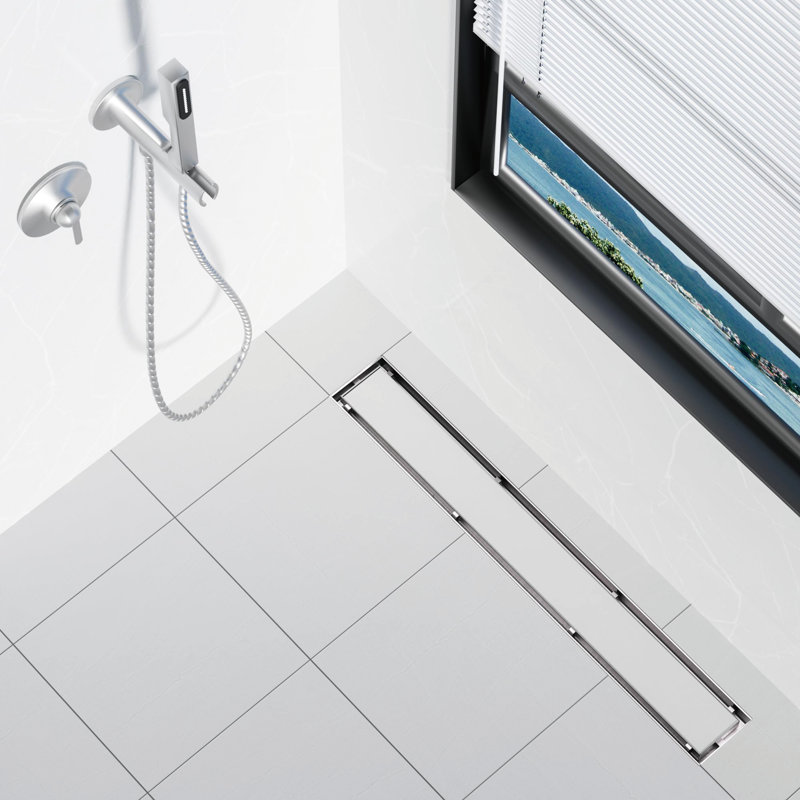 48 In. Stainless Steel Linear Shower Drain With Tile-In Pattern Surface