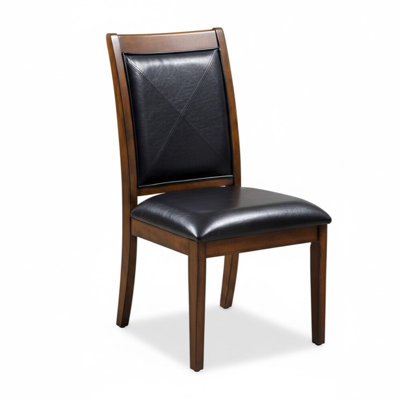 Ameerah Tobacco Oak Faux Leather Side Chair Set Of 2