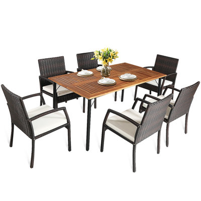 Rectangular 6 - Person 63" Long Dining Set with Cushions by Latitude Run