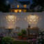 Solar Fence Lights Outdoor 4 Pack Solar Step Lights Led Powered Wall Lights Waterproof Warm Yellow Decor For Garden Backyard Front Door