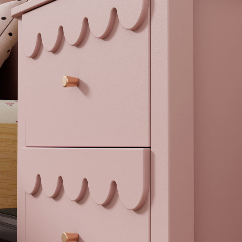 Dorlan 19.7“W Cute Cloud shape Nightstand, Pink