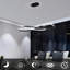 Luminaire suspendu noir au design moderne, hauteur réglable, à intensité variable, 78 W 110 V, 1716 lumens, 3000 K - 6500 K, 95, pour l'éclairage domestique, hauteur en aluminium et noir, température de couleur 6500 K, intérieur
