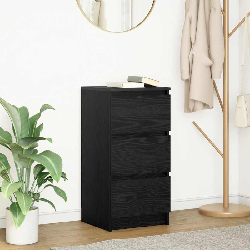Sideboard 37.5X35x76 Cm Engineered Wood, Black Oak