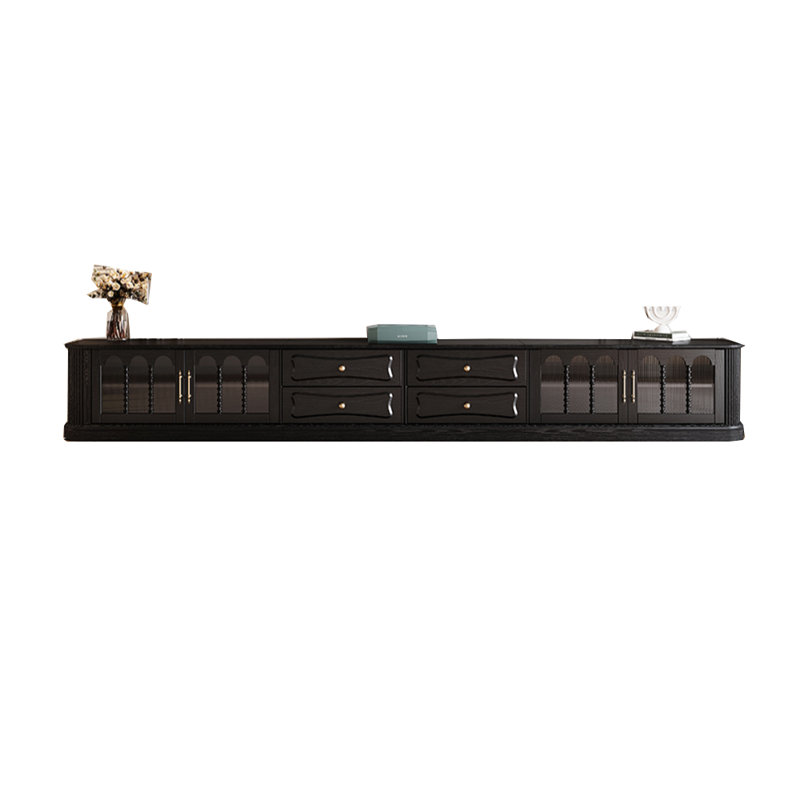 French retro TV stand, 19.68'' H x 122.04'' W x 15.74'' D