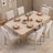 68 Inch Rectangular Dining Table Set with 6 Upholstered Chairs and Sturdy U-Shaped Rubberwood Frame