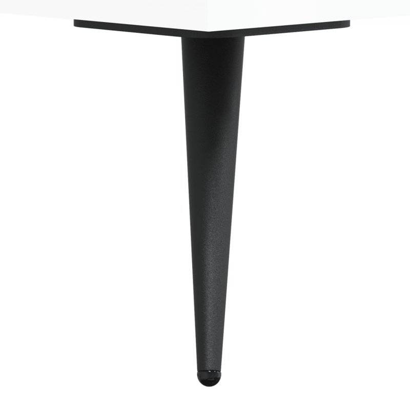 Hilaire 40cm W Iron Bedside Table, Gloss White, Individual