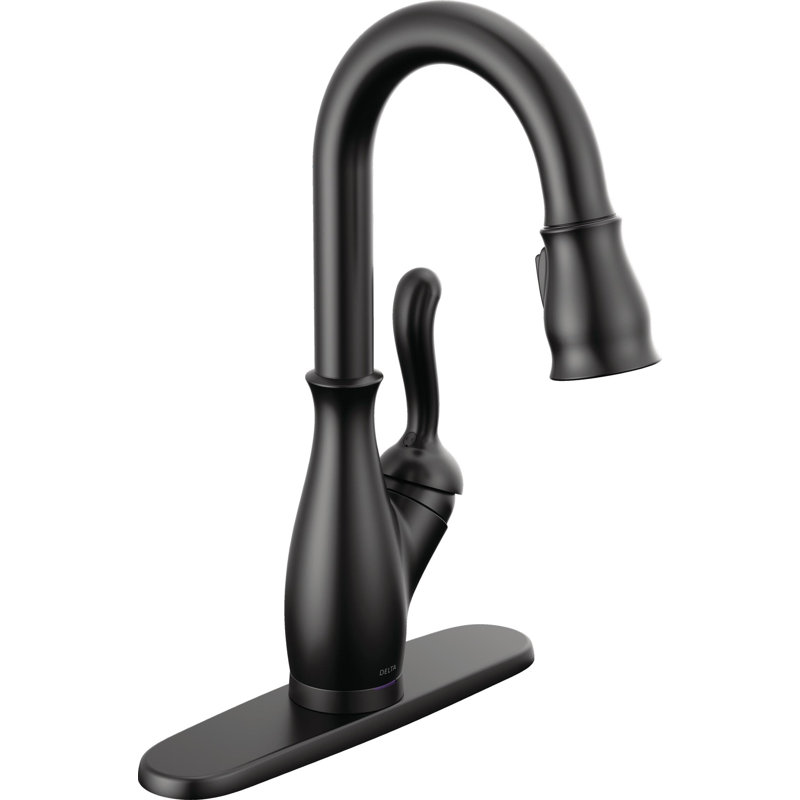 Robinet de bar tactile rétractable avec poignées Leland, Noir mat