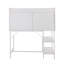 Bureau contemporain avec tablette en acier blanc et bois blanc-508666731