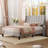 Upholstered Platform Bed With Charging Station Wingback Storage Ergonomic Headboard-729766213-729766218