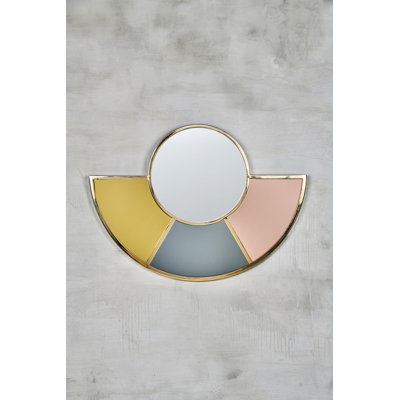 Flat Metal Framed Wall Mounted Accent Mirror in Gold