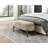 Mid-Century Style Taupe Storage Seat With Solid Wood Legs And Foam Plywood Bench Corduroy Support-128380955