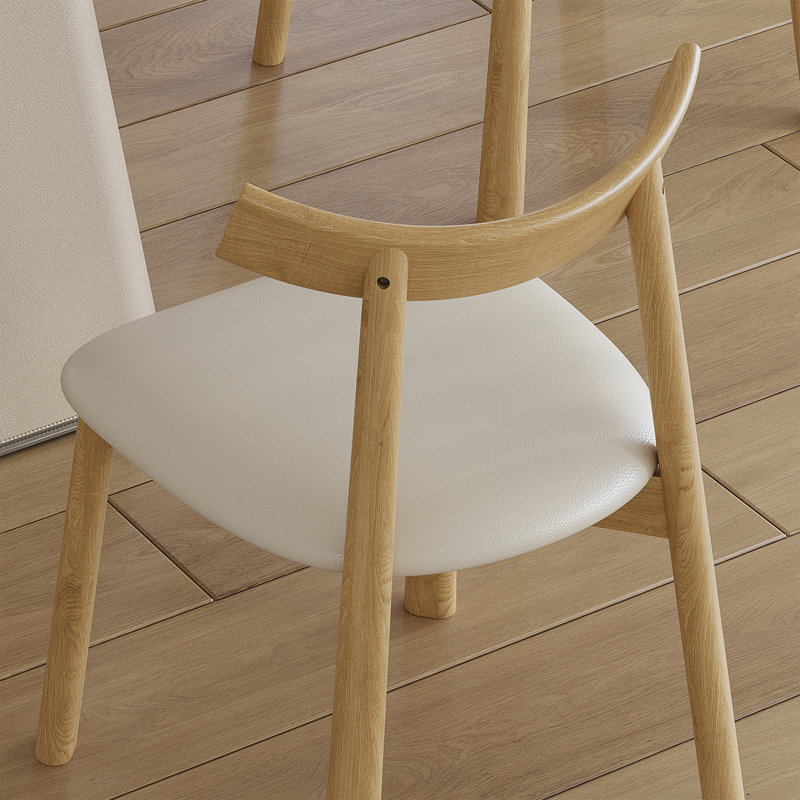 Ensemble de 2 chaises de salle à manger modernes en bois (seulement chaises de salle à manger), Natural