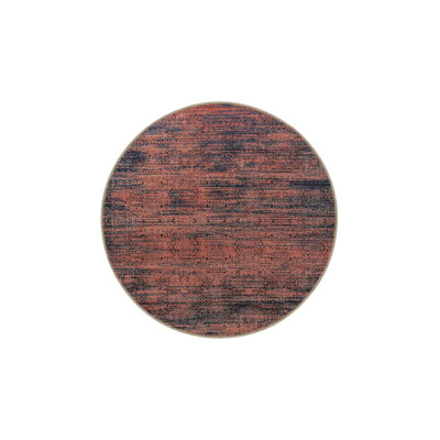 Modern Red Striped Patterned Woven Base Rug