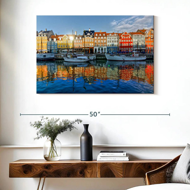 Canal Nicci Nyhavn en Europe, H 26 po x l 39 po
