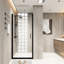 Porte de douche pivotante en verre trempé de 6 mm avec corrosion légère - cadre en aluminium noir mat et capacité de blocage de l'eau