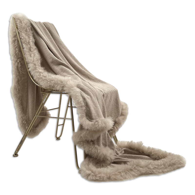 Hazina Throw Blanket, Beige, W40 x L40cm