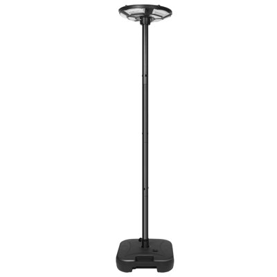 Lampe sur pied extérieure de 193 cm (76 pouces) avec mât en acier et base lestable, 750 DEL, alimentation solaire et recharge CC, étanchéité IP65