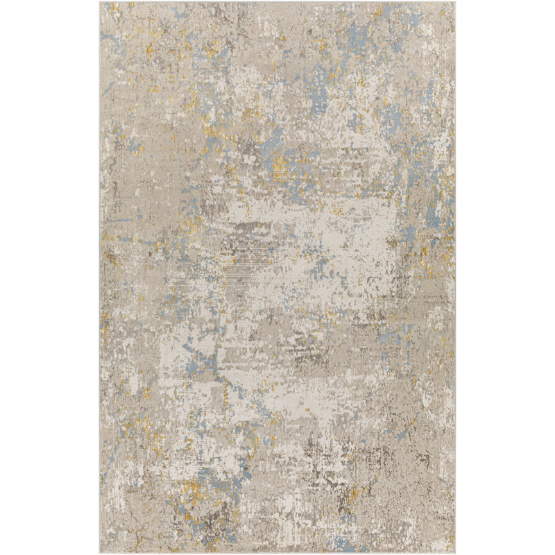 Tapis taupe; bleu, Rectangle 9 pi 2 po x 12 pi