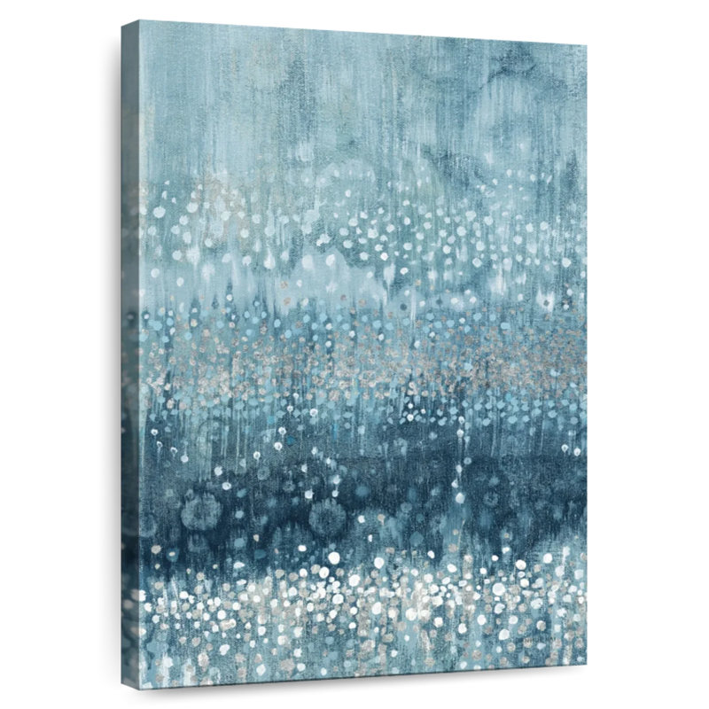 Avery Rain Abstract II bleu argenté, H 39 po x l 26 po