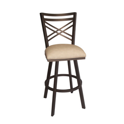 Swivel Upholstered Counter Stool with Metal Frame