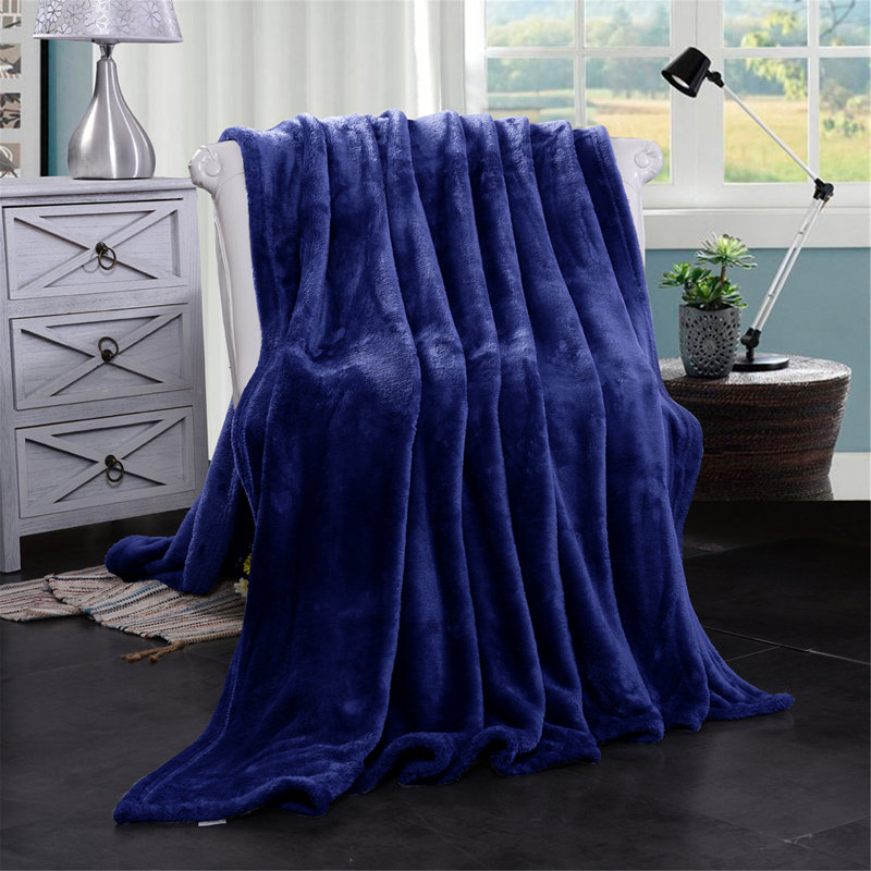 Plain Weave / Muslin Throw Blanket, Blue, Queen