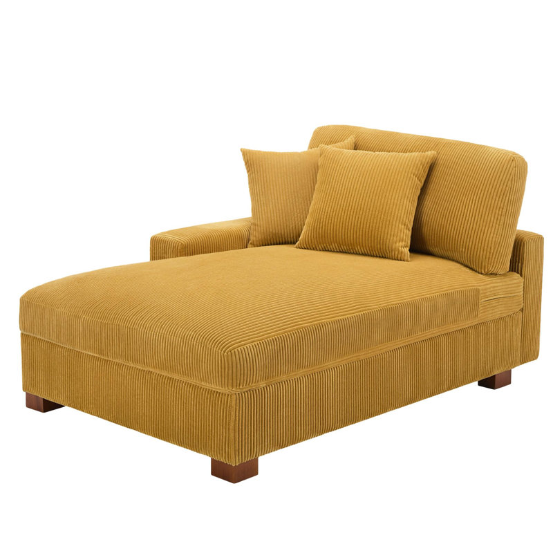 Chaise longue surdimensionnée en velours côtelé bleu marine avec accoudoirs et coussins Milbrey, Face à la gauche, Marine