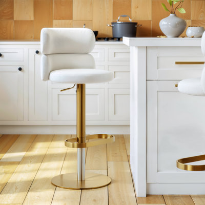 Tabouret de bar pivotant pour îlot de cuisine avec dossier bas
