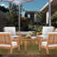 Chaise de terrasse en bois de teck avec coussins Wheelock