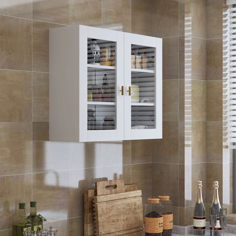 70x60cm 2 Doors Wall Mounted Cabinet, White