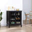 Buffet, armoire de rangement pour la cuisine, armoire d'appoint à double porte vitrée avec tablettes réglables-1184731456