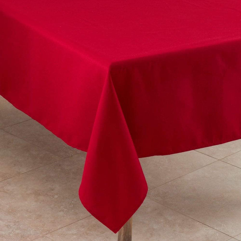 Daisylynn Rectangular Polyester Tablecloth, 120" L x 65" W, Red