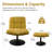Upholstered Tufted Swivel Accent Chair With Ottoman, Height Adjustable Lounge Chair-1016989163