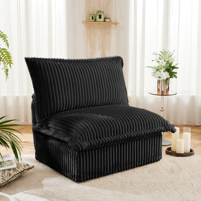 Fauteuil d'appoint en velours côtelé Kingsley, Velours côtelé vert