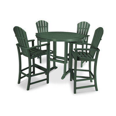 POLYWOOD Palm Coast 5-Piece Round Bar Set
