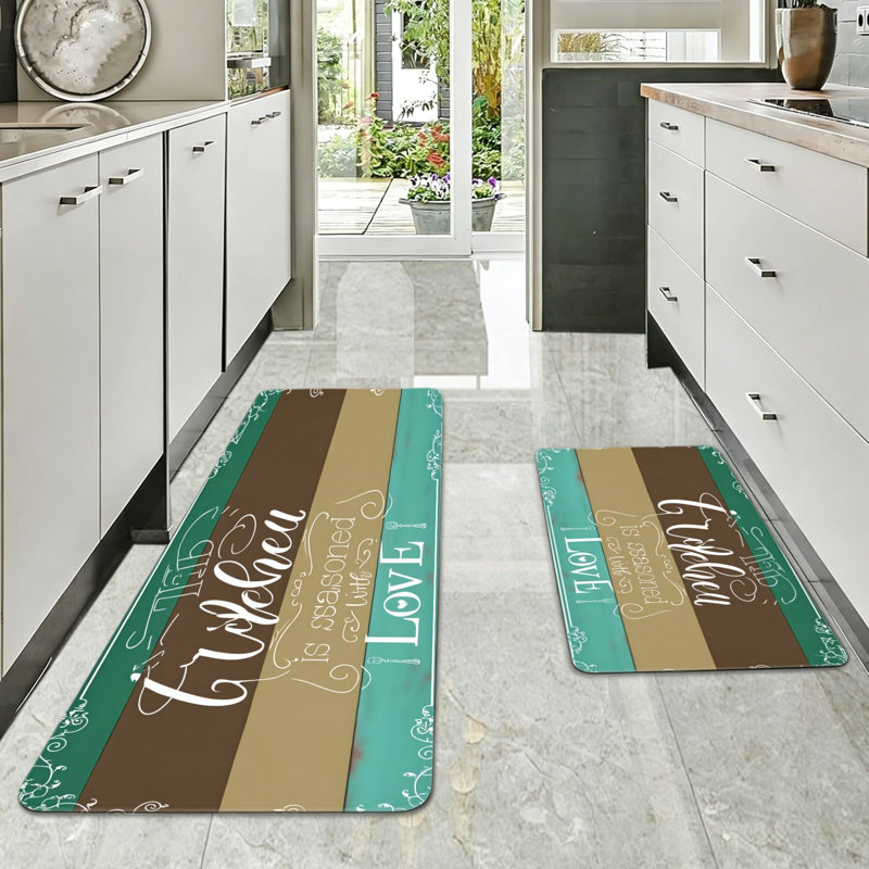 Tapis de cuisine rétro 2 pièces