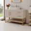 Meuble-lavabo simple 47,2 po avec lavabo vasque en céramique, armoire autoportante avec tiroirs et tablette