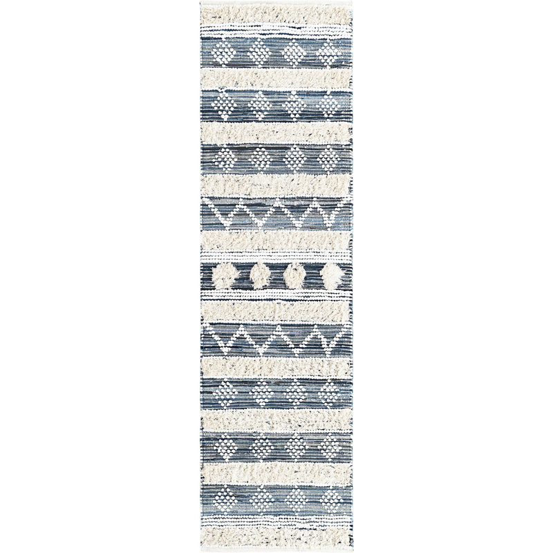 Cotton Southwestern Indoor Rug, Runner 2'7"x 10'