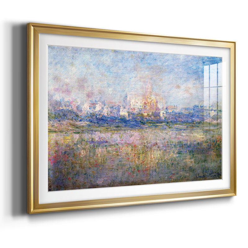 "Vétheuil dans le brouillard", impression sur papier par Claude Monet, H 27 po x l 39 po x P 1,5 po, Or