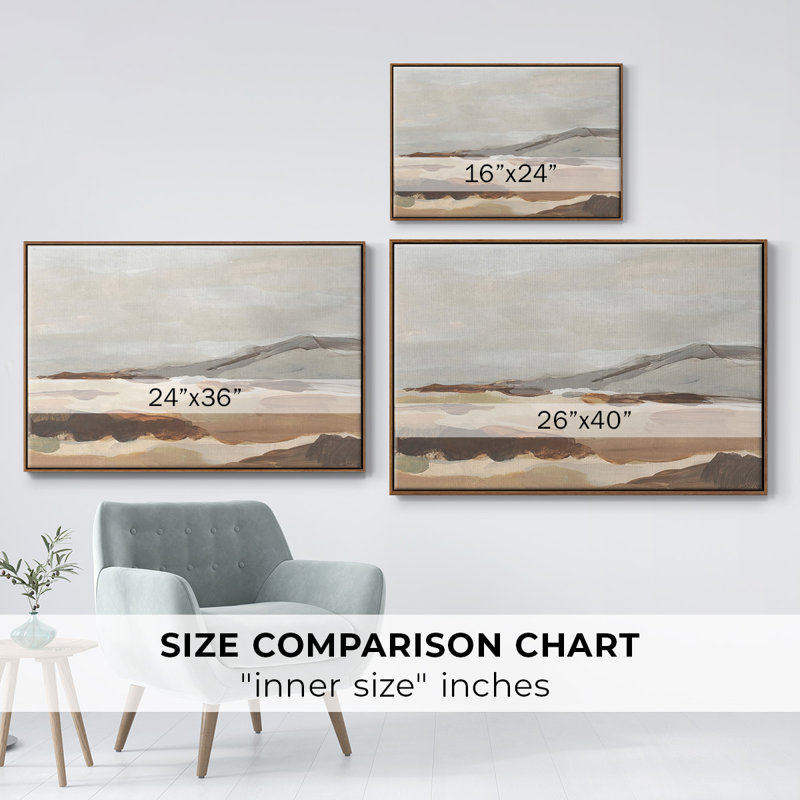 Dusky Mountain I, reproduction d'art sur toile, H 17 po x l 25 po x P 2 po, Cadre noyer