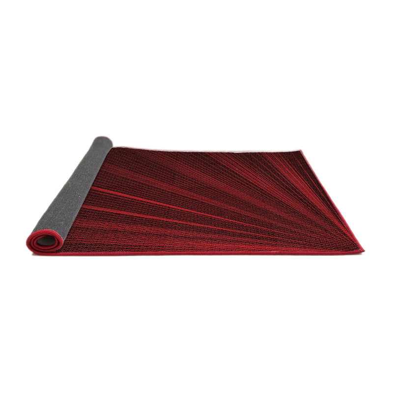Tapis abstrait en laine rouge, Rond 5 pi
