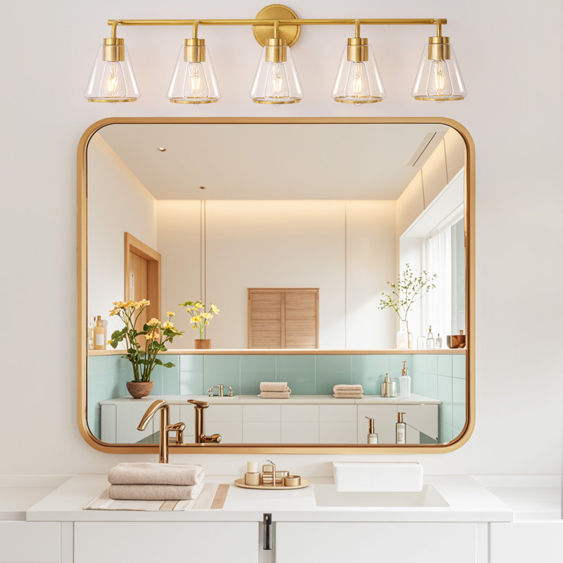 Luminaire de meuble-lavabo à intensité variable 3 lumières Modern Aniwa, Doré, 5