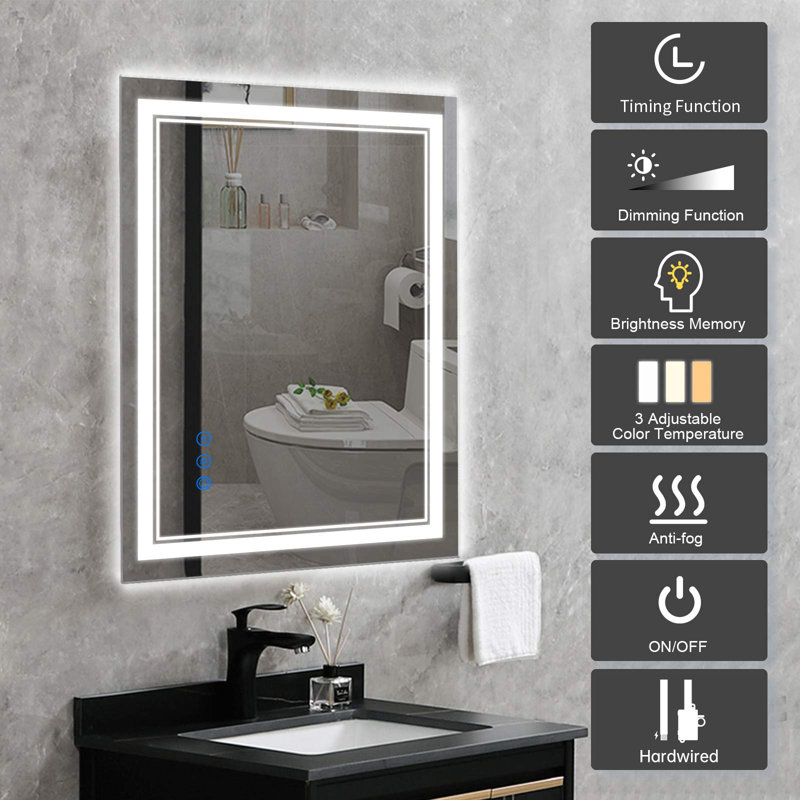 Fairweather Flat Wall Mirror, 60.96Cm H x 81.28Cm W x 3.5Cm D