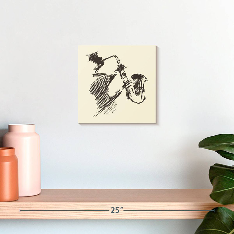 Abarca Abstract Saxophonist, 10" H x 10" W